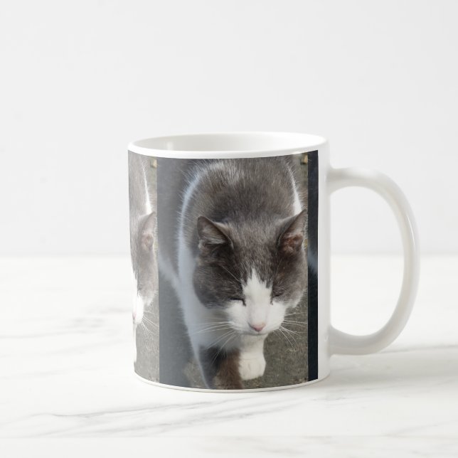 Mug Chat Gris Et Blanc (Droite)