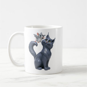 Mug Chat gris et chauve-souris