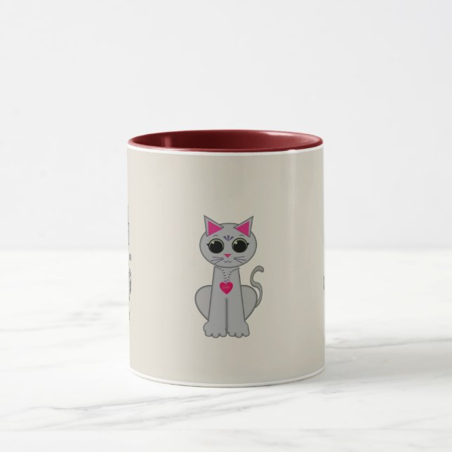 Mug Chat gris mignon (Centre)