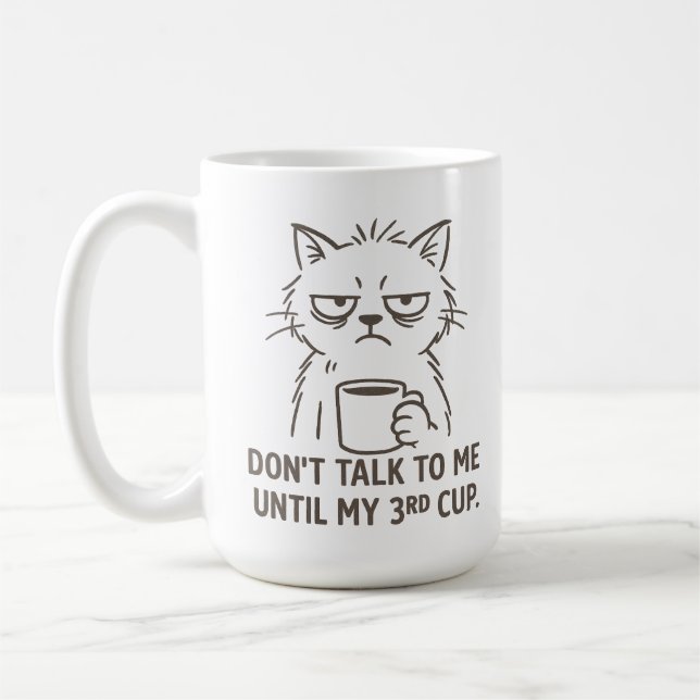 Mug Chat Heures supplémentaires - "Ne me parlez pa (Gauche)