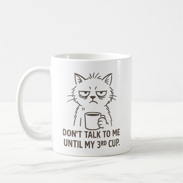Mug Chat Heures supplémentaires - "Ne me parlez pa (Gauche)