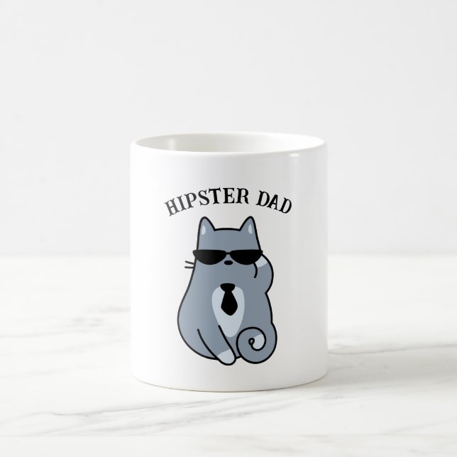 Mug Chat Hipster - Amoureux des chats Chat Papa Person (Centre)