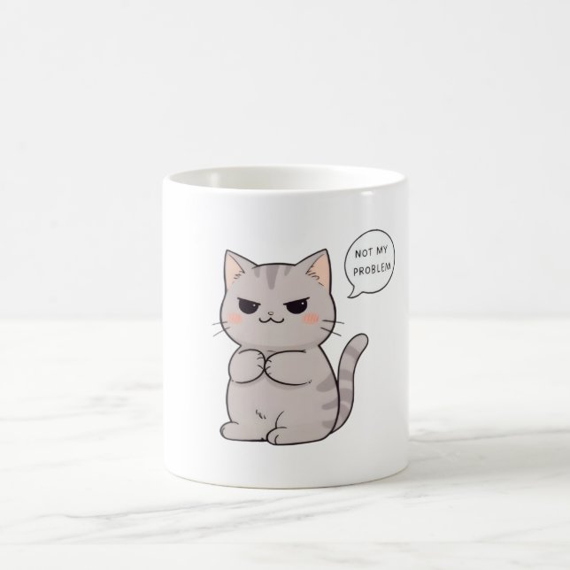 Mug Chat imperturbable "Pas Mon Problème" Design Amusa (Centre)