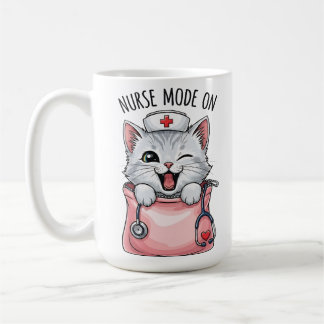 Mug Chat infirmière mignon dans le café de poche