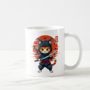 Mug Chat Japonais Kawaii Ninja, Chat Ninja Avec Épée