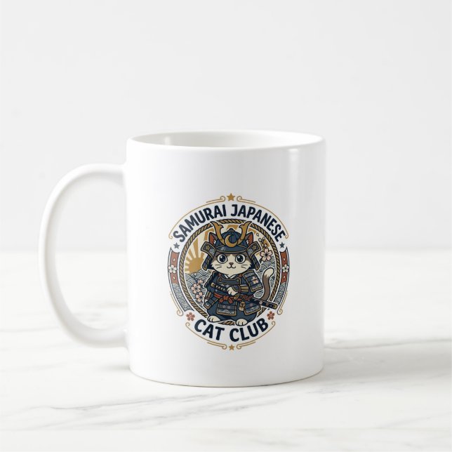 Mug Chat japonais samouraï Art vectoriel POD - Samoura (Gauche)