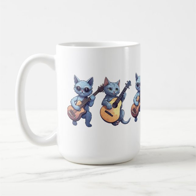 Mug Chat jouant de la guitare, amoureux des chats (Gauche)
