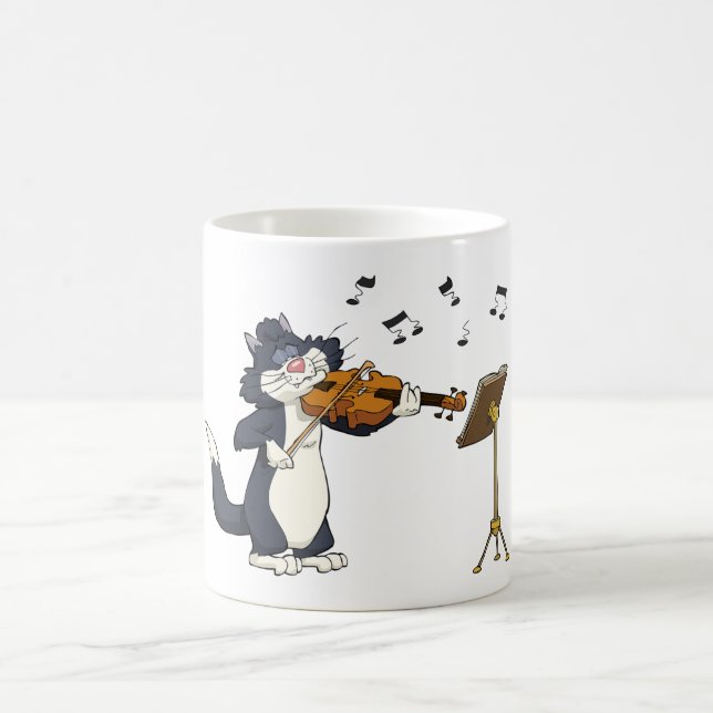 Mug Chat jouant le violon (Centre)