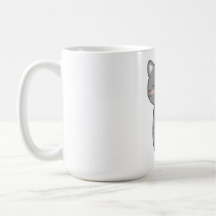 Mug Chat Kawaii Gris Mignon Thé au Lait aux Perles de