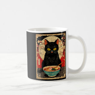 Mug Chat Kawaii Mangeant Des Nouilles Ramen Drôle Cade