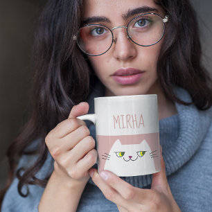Mug Chat Kawaii rose