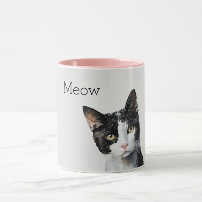 Mug Chat Kitty blanc gris noir (Centre)
