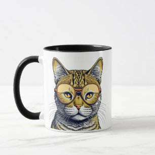 Mug Chat Kitty cool avec lunettes Personnalisé