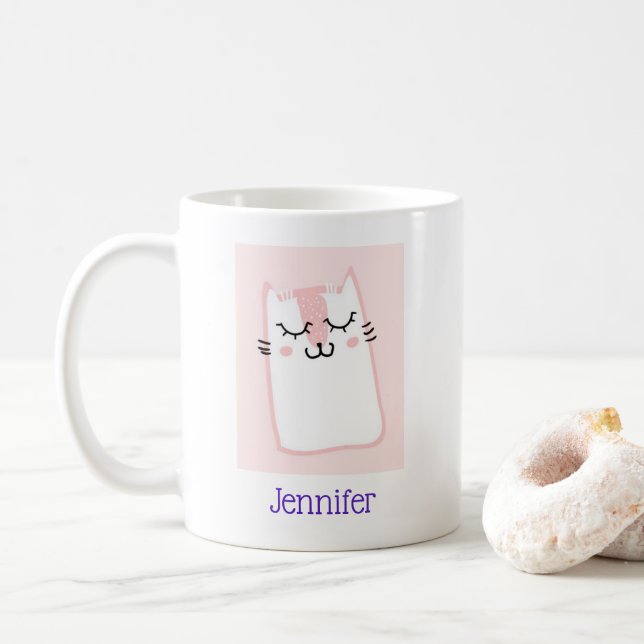 Mug Chat Kitty Dormant rose (Avec donut)