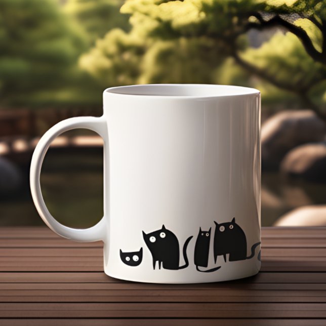 Mug Chat Kitty noir amusant (Créateur téléchargé)