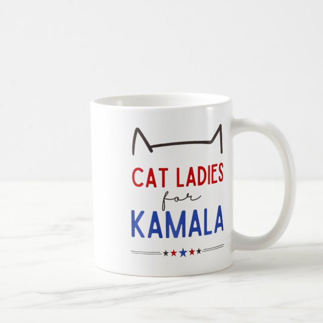Mug Chat Ladies For Kamala Funny Amoureux des chats (Droite)
