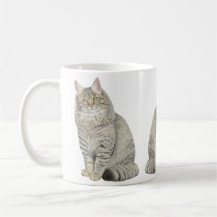 Mug Chat Longhair Tabby