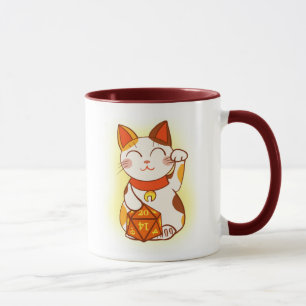 Mug Chat Lucky Maneki Neko D20 Dice