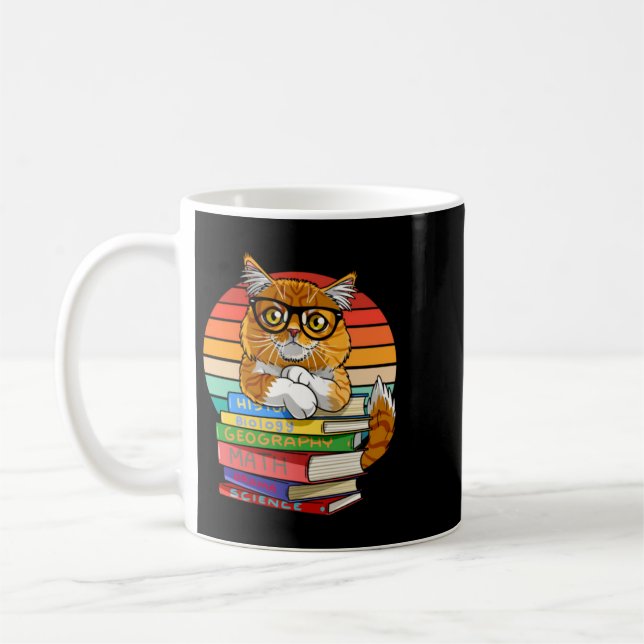 Mug Chat Maine Coon Retour aux enseignants de l'école (Gauche)
