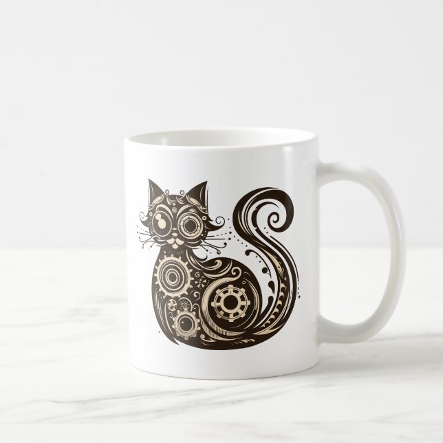 Mug Chat mécanique Steampunk (Droite)