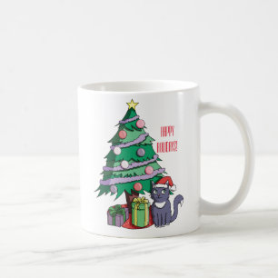 Mug Chat mignon de Père Noël sous une illustration