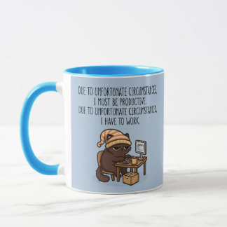 Mug Chat mignon et grincheux Bureau Humour Travail Cit
