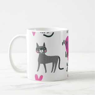Mug Chat mignon : illustration en lettres d'amour.