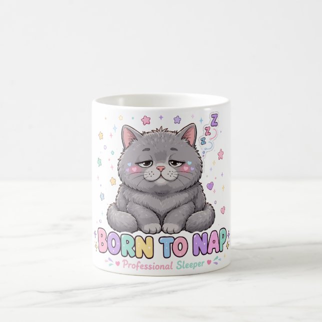 Mug Chat mignon né pour faire la sieste (Centre)