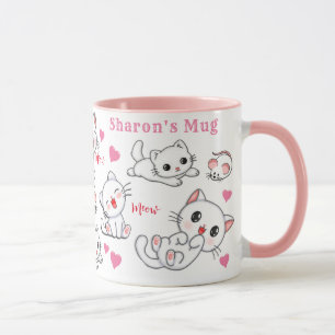 Mug Chat mignon personnalisé et boug pour enfants de s
