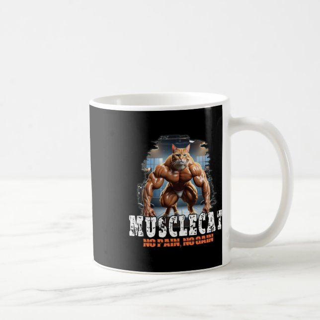 Mug Chat musculaire - Puissance de la musculation - Pa (Droite)