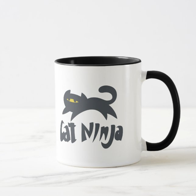 Mug Chat ninja - Choisissez la couleur arrière - plan (Droite)