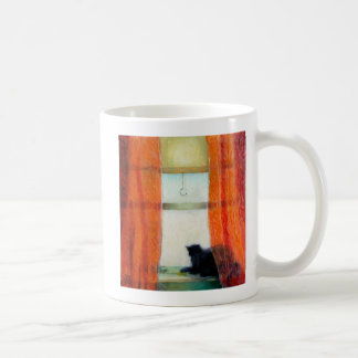 Mug Chat noir à la fenêtre