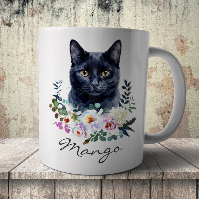 Mug Chat noir à l'aquarelle (Créateur téléchargé)