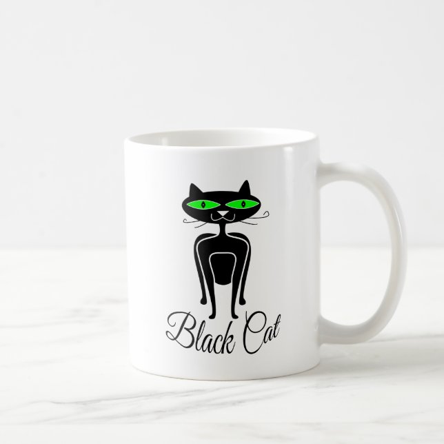 Mug Chat noir aux yeux verts (Droite)