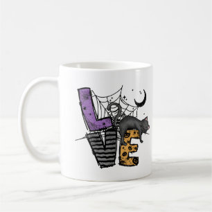 Mug Chat noir azy en Spider Web avec amour
