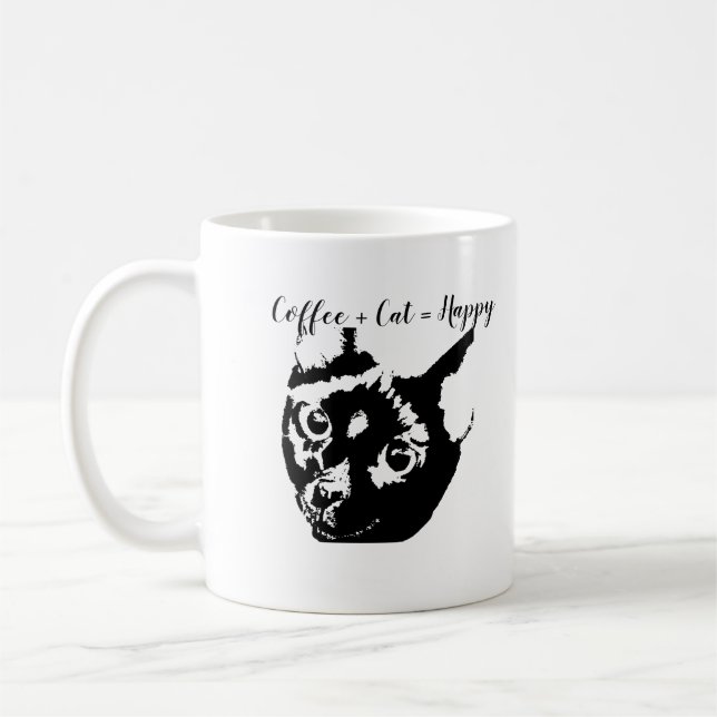 Mug Chat noir blanc personnalisé (Gauche)