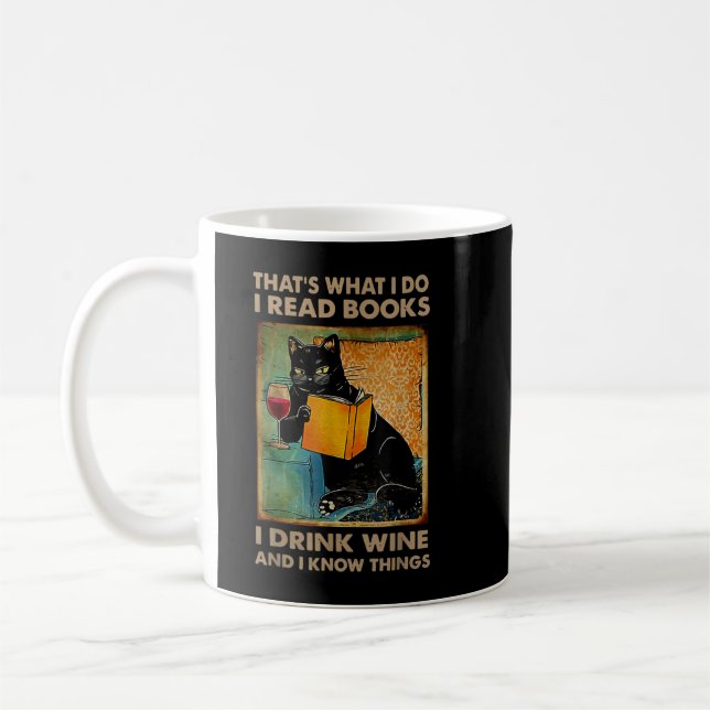 Mug Chat Noir C'Est Ce Que Je Fais Je Lis Livres Je Bo (Gauche)