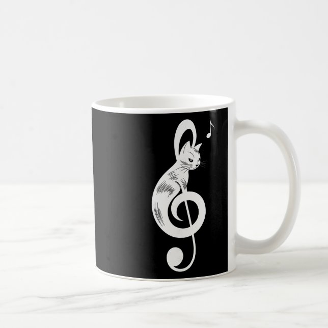 Mug Chat noir clé de sol Kit de musique Notes de chato (Droite)