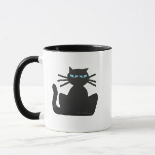 Mug Chat Noir Cranky aux yeux bleus