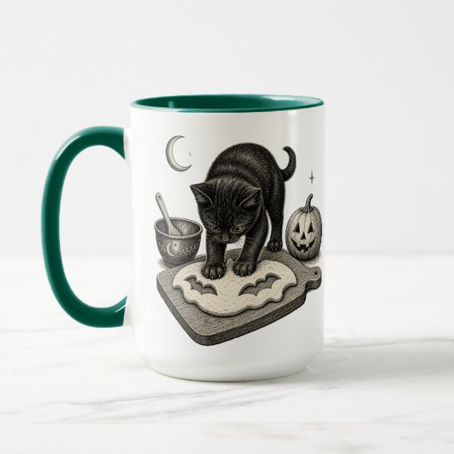 Mug Chat noir Cuisine de Halloween (Gauche)