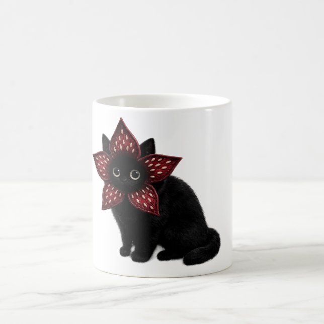 Mug Chat noir de monstre inconnu | Art félin de fantas (Centre)