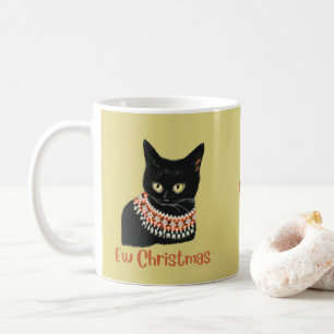 Mug Chat noir de Noël personnalisé Chat moche