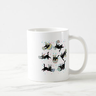 Mug Chat noir de Pâques pose des oreilles de lapin Œuf