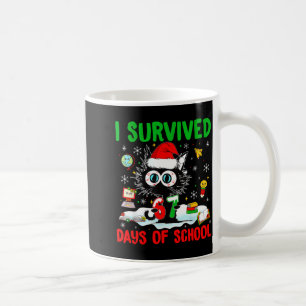 Mug Chat noir drôle de Noël J'ai survécu 67 jours de S