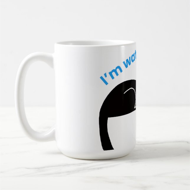 Mug Chat Noir Drôle Illustration Minimaliste (Gauche)