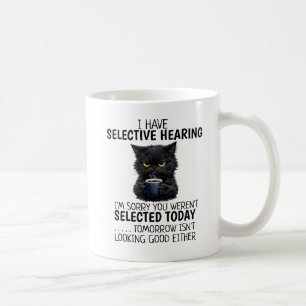 Mug Chat Noir Drôle Minimaliste Humour Moderne pour Co