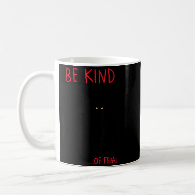 Mug Chat noir drôle plutôt sauvage miroir gothique (Gauche)
