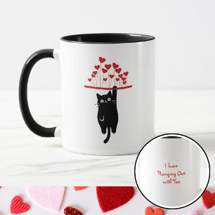 Mug Chat Noir Drôle qui se Balance pour la Saint-Valen