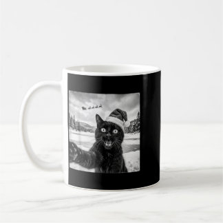 Mug Chat noir drôle selfie avec Santa Noël Hommes