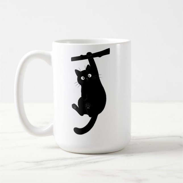 Mug Chat noir drôle silhouette suspendu (Gauche)